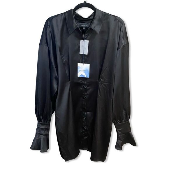 MAJORELLE Maritza Shirt Dress Black satin mini
Fall Revolve NWT XL - Picture 4 of 9